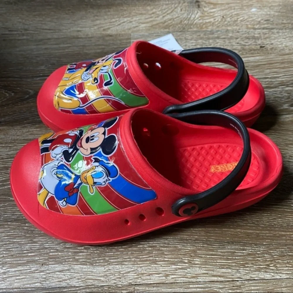 Mickey Mouse Shoes‎ Unisex Size 11-12 Slip On Red Summer New